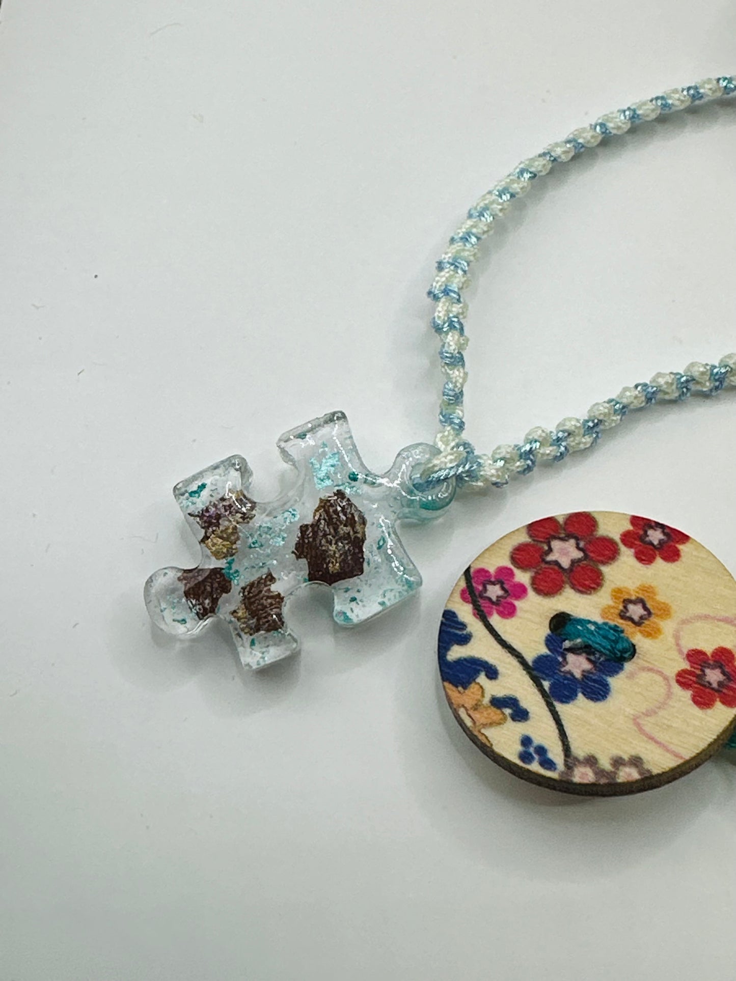 Hand made necklace-Resin puzzle