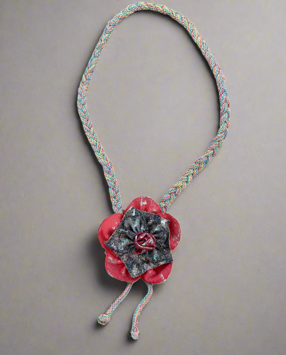 Hand made necklace- Red flower