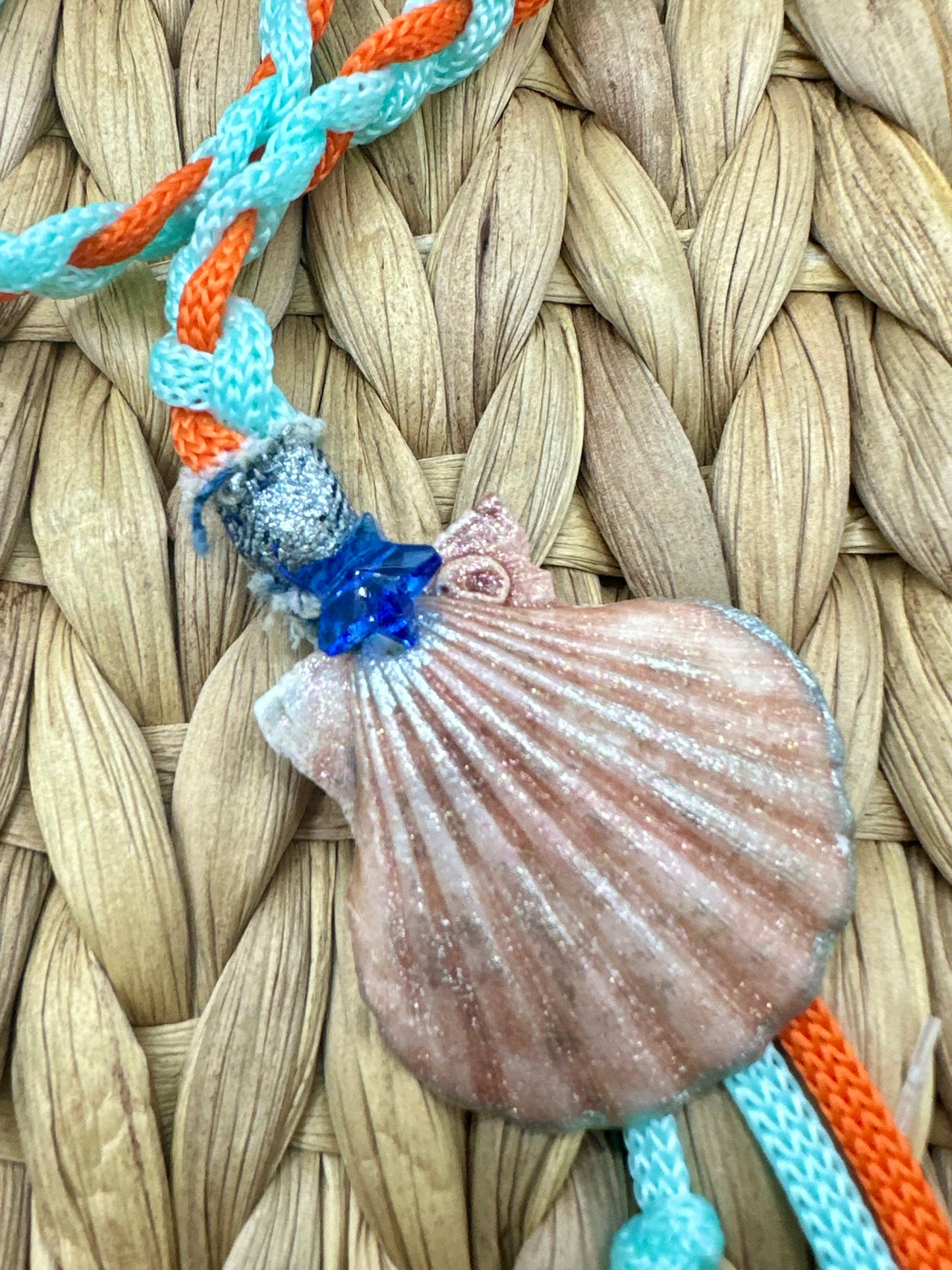 Hand made necklace - cords and sea shells