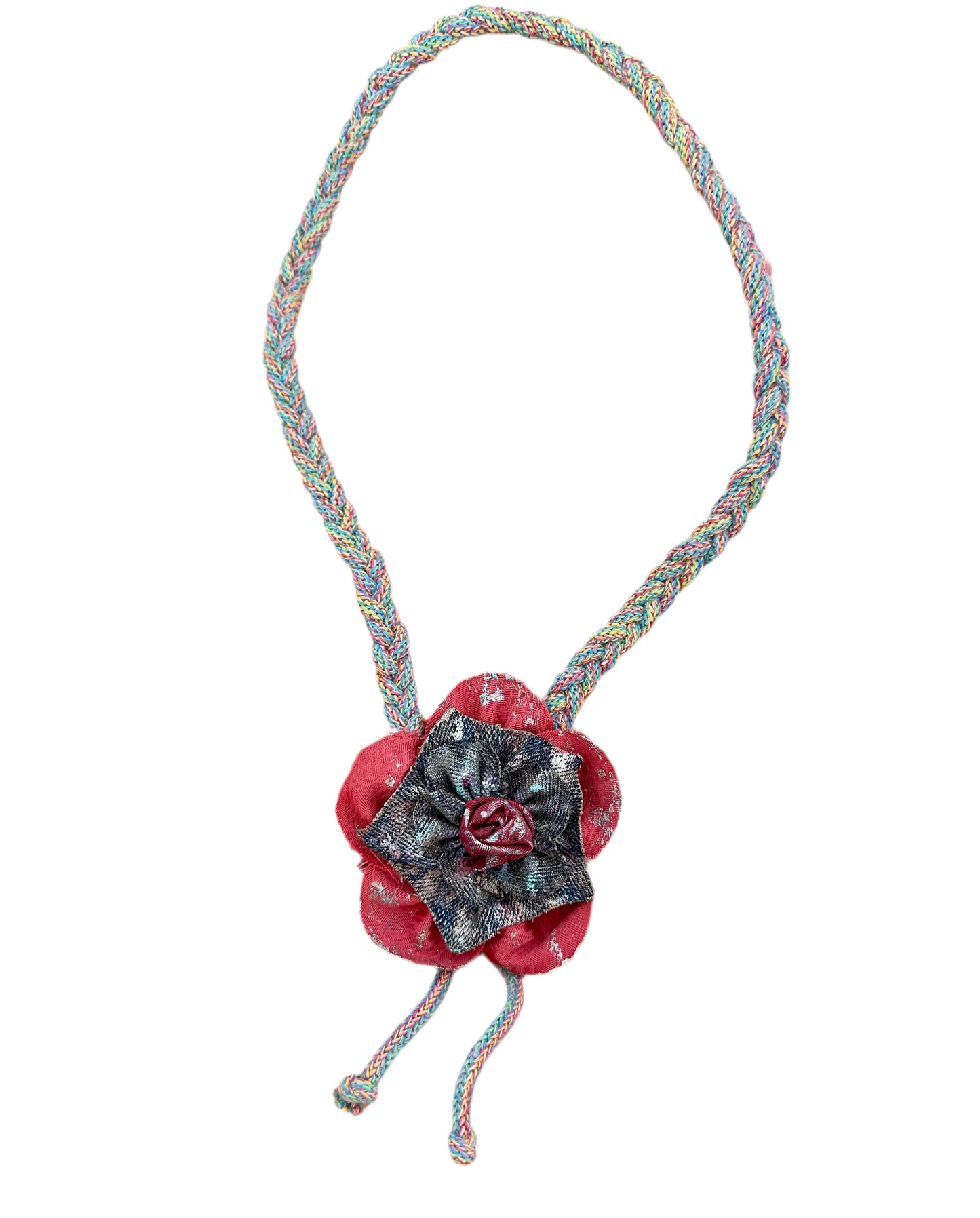 Hand made necklace- Red flower