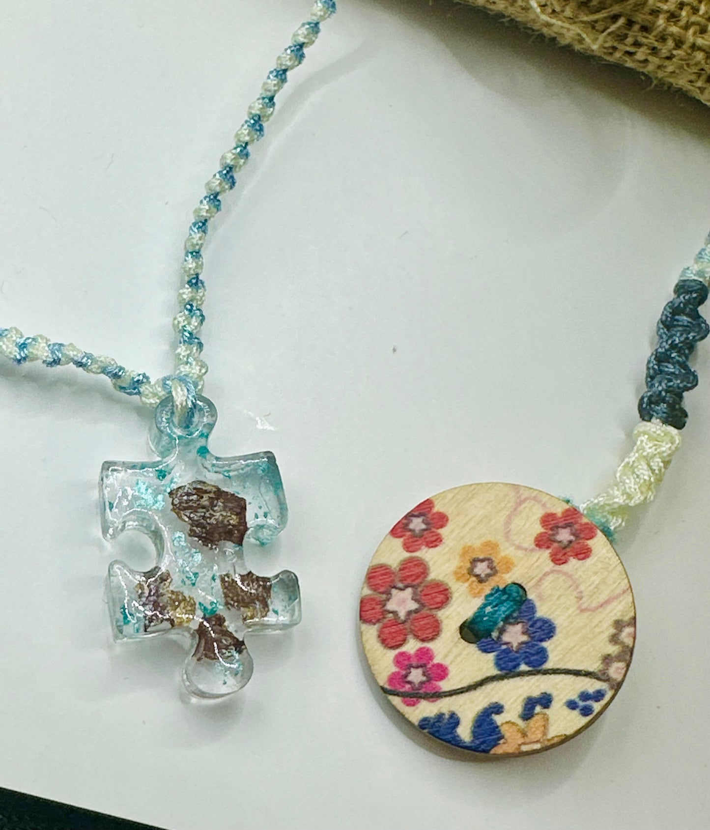Hand made necklace-Resin puzzle