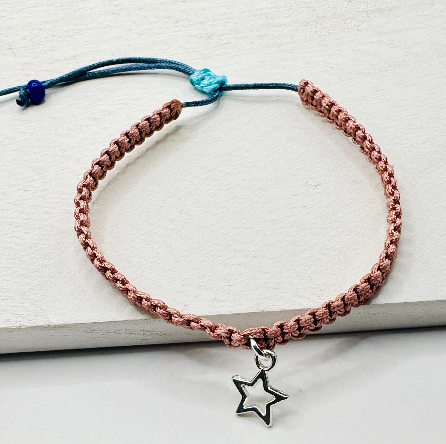 Hand made bracelet- macrame with star pendant