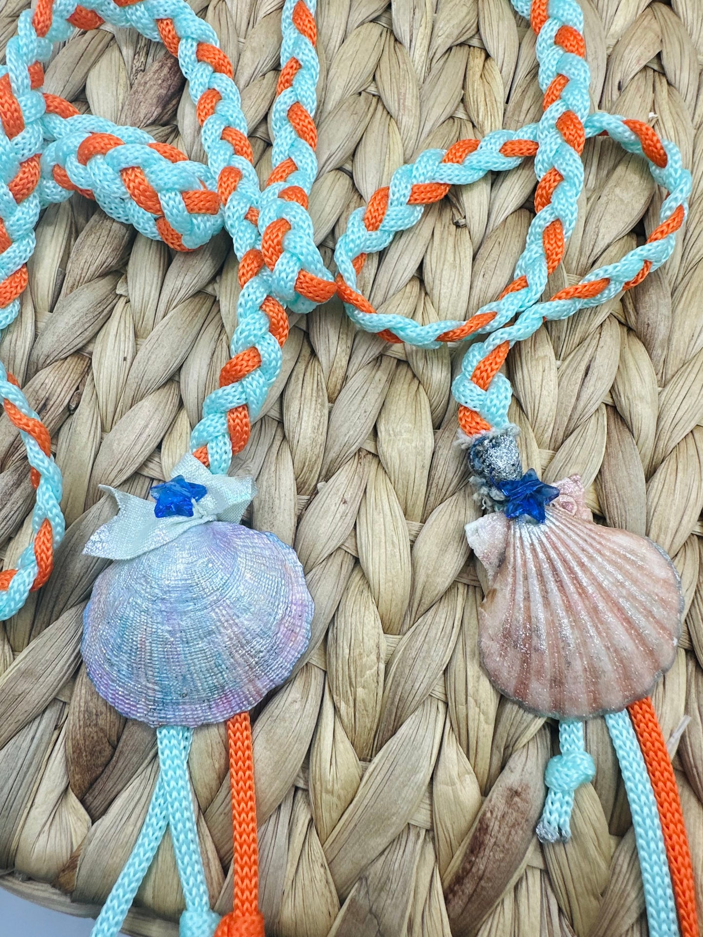 Hand made necklace - cords and sea shells