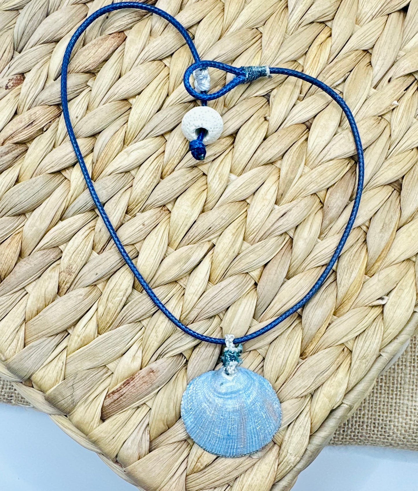 Hand made necklace - Sea shell Blue so blue