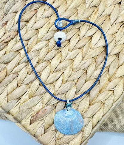 Hand made necklace - Sea shell Blue so blue