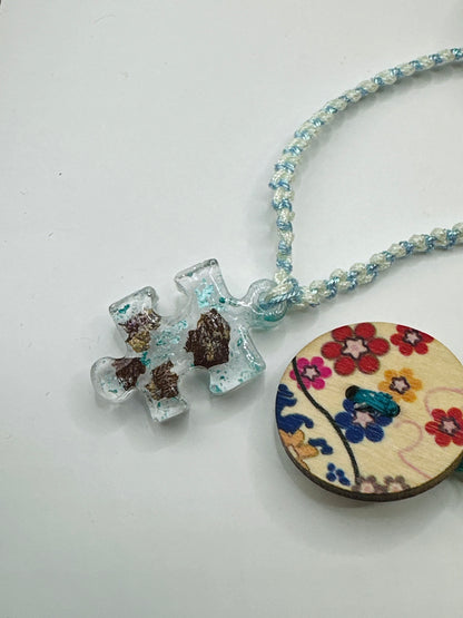 Hand made necklace-Resin puzzle