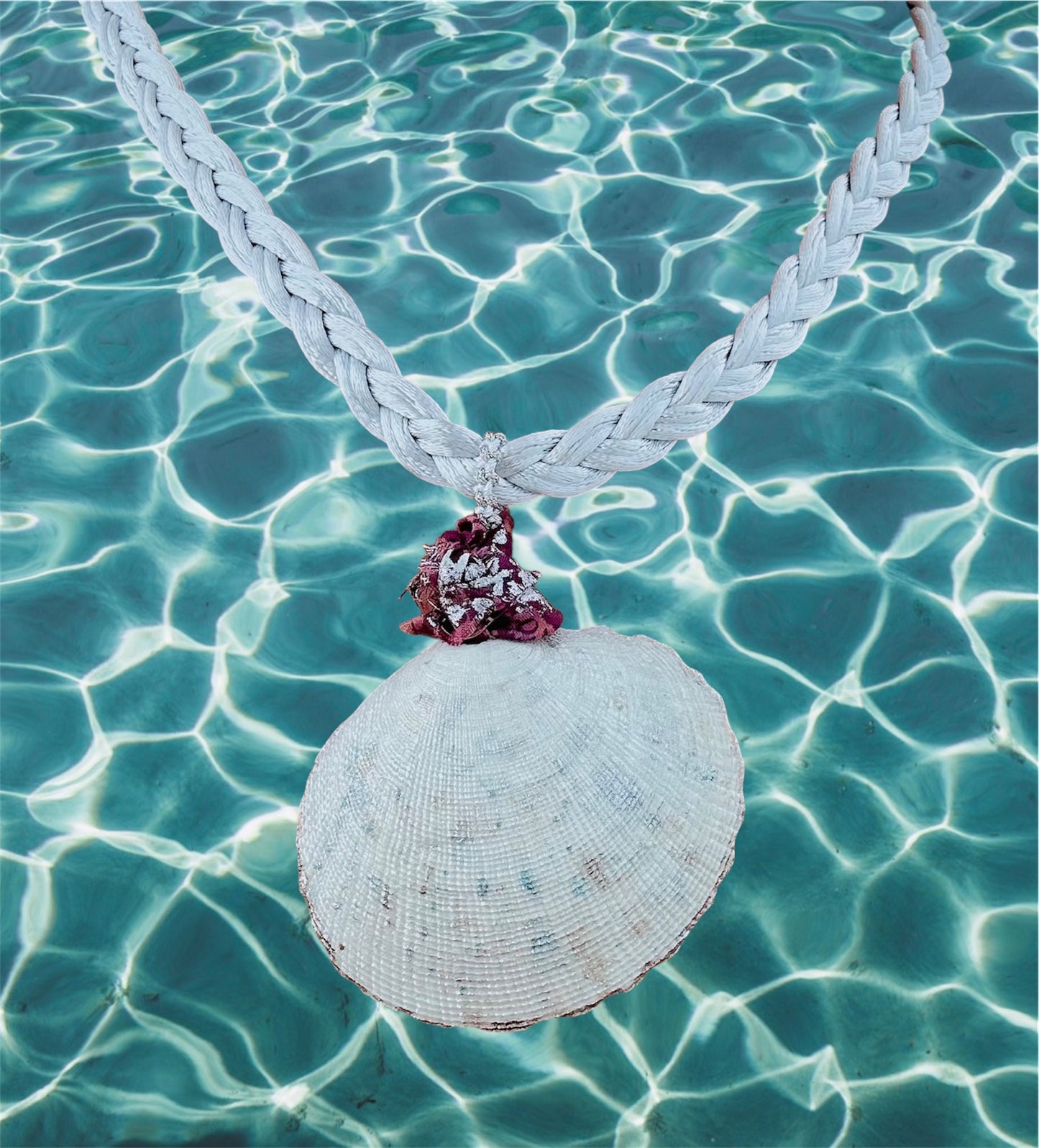 Hand made necklace- Sea shell and satin cord