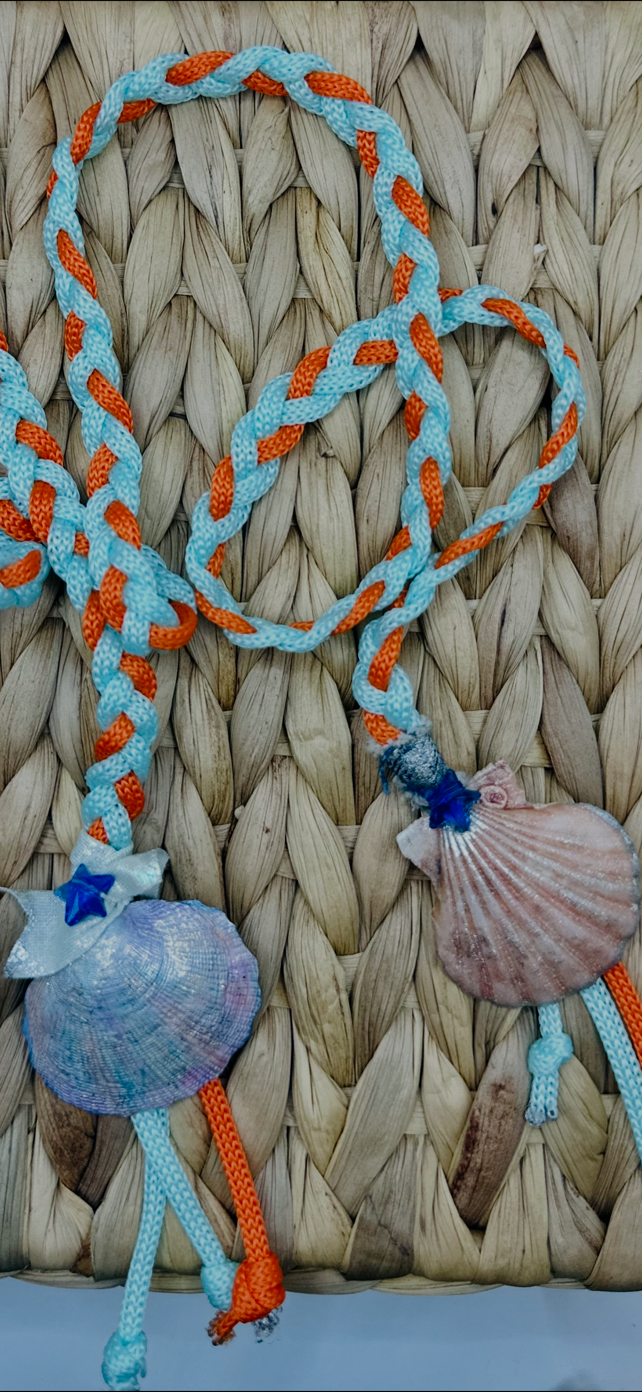Hand made necklace - cords and sea shells