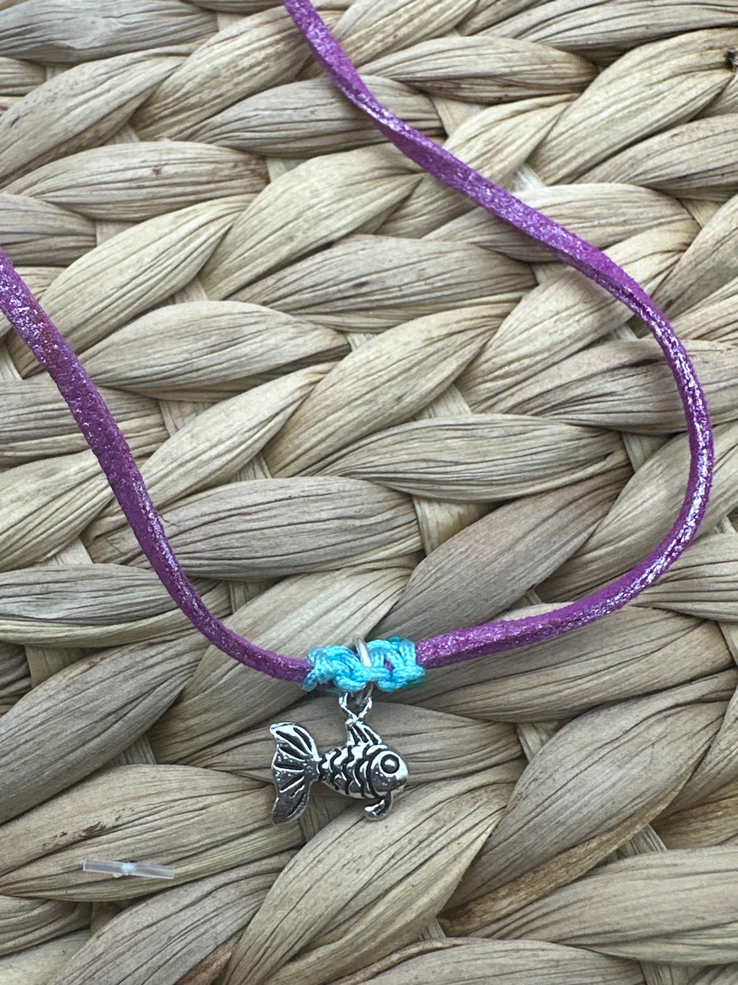 Hand made necklace - Leather plus fishy