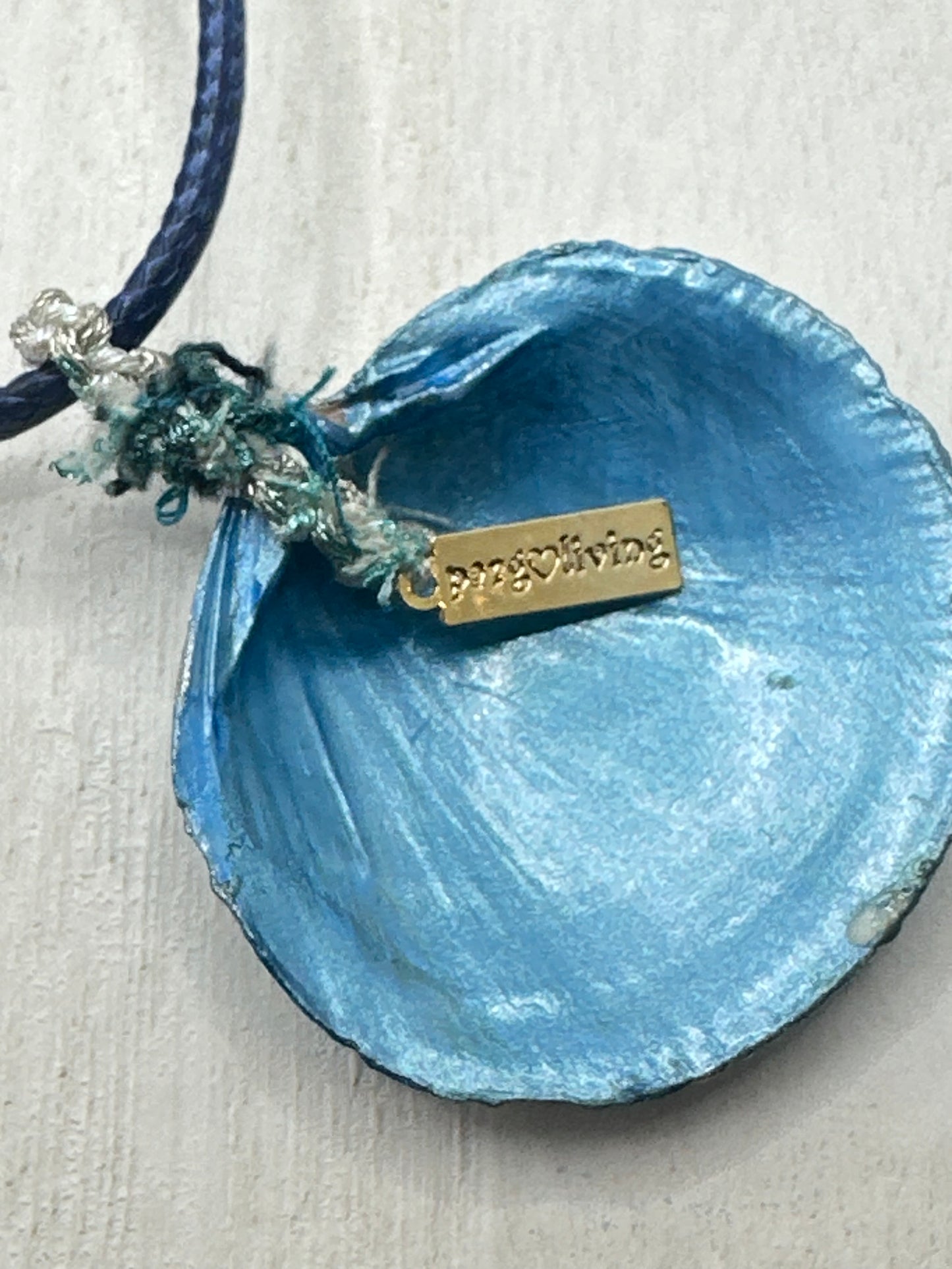 Hand made necklace - Sea shell Blue so blue