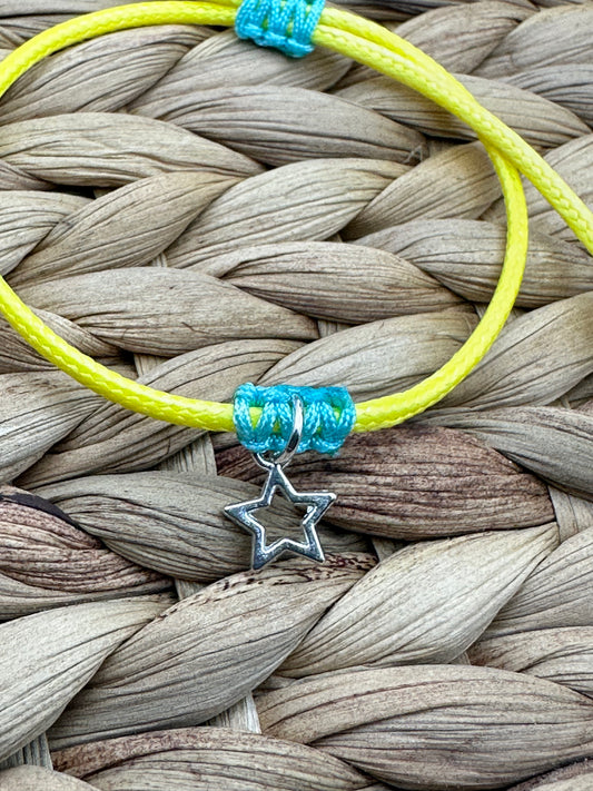 Hand made bracelet- Bright yellow cord