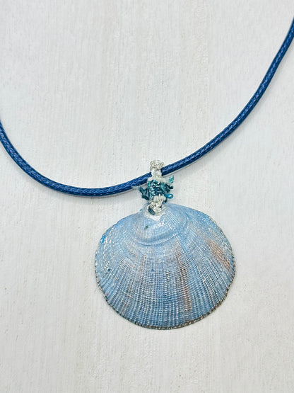 Hand made necklace - Sea shell Blue so blue