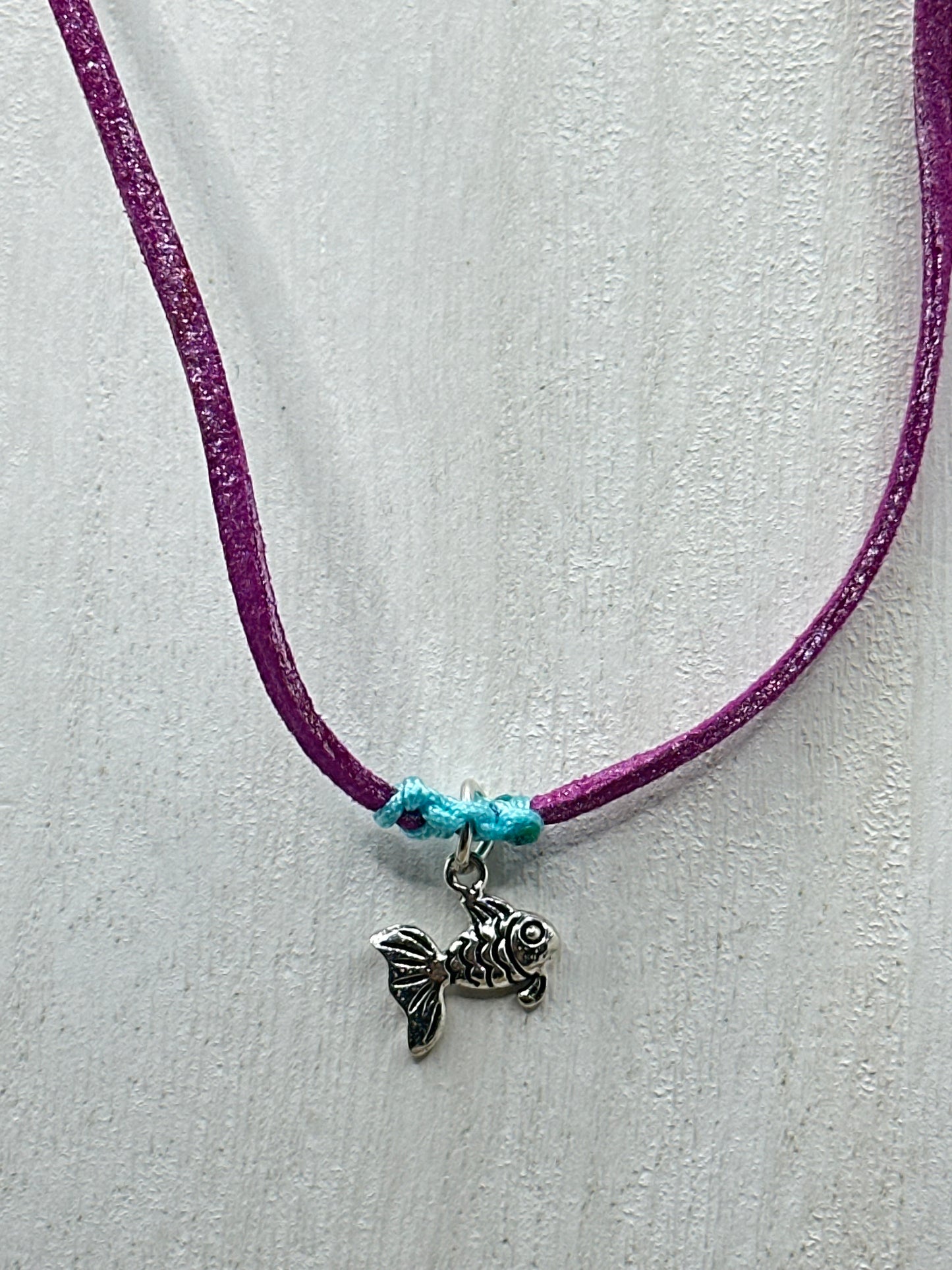Hand made necklace - Leather plus fishy