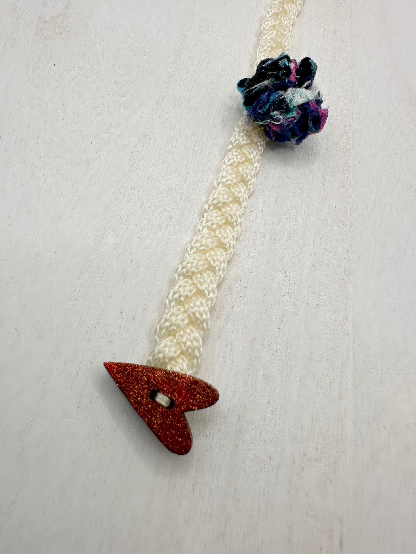 Hand made bracelet - cord and flower