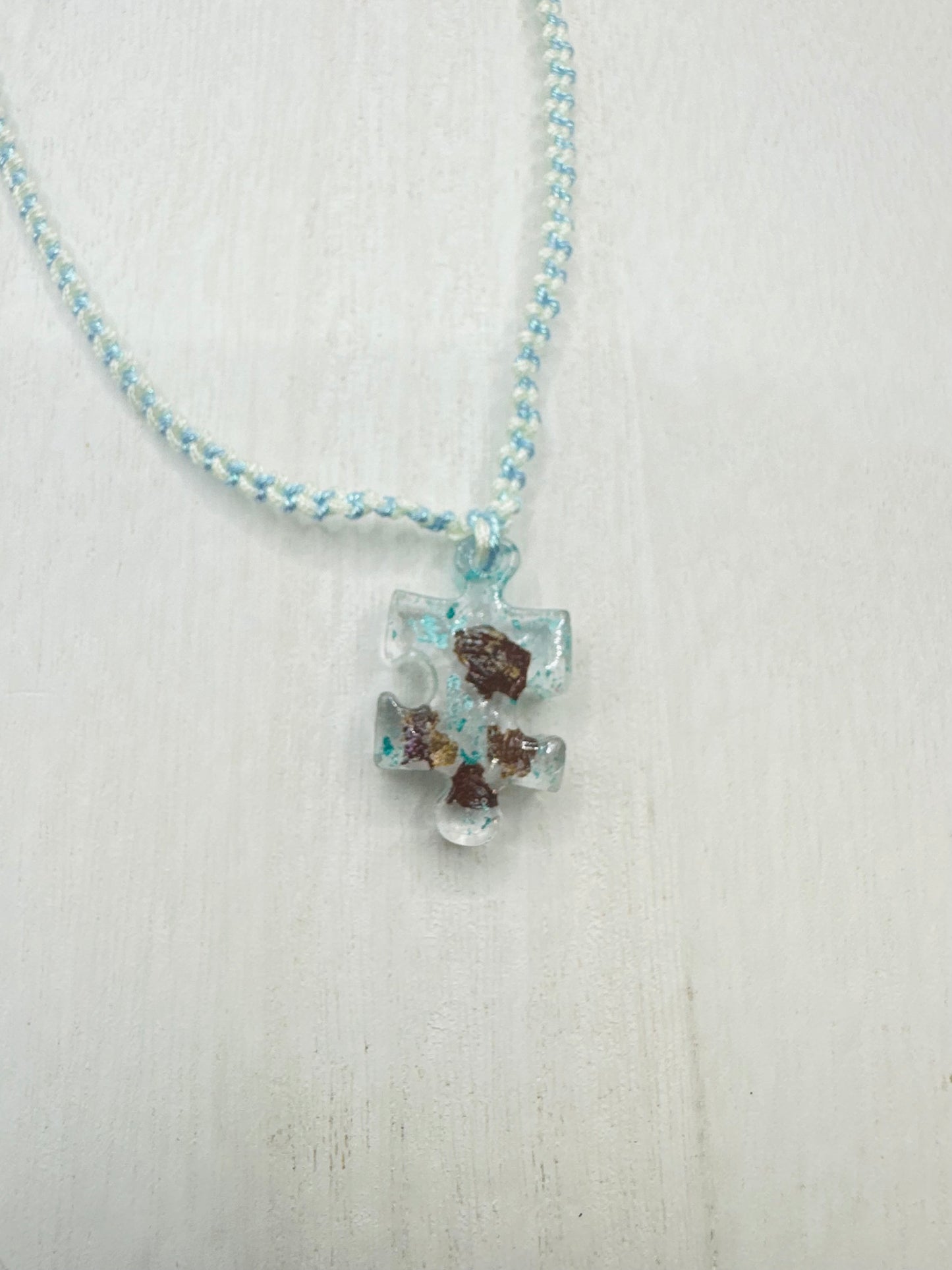 Hand made necklace-Resin puzzle