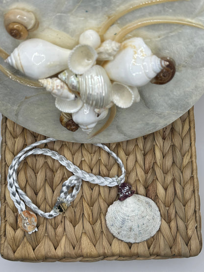 Hand made necklace- Sea shell and satin cord