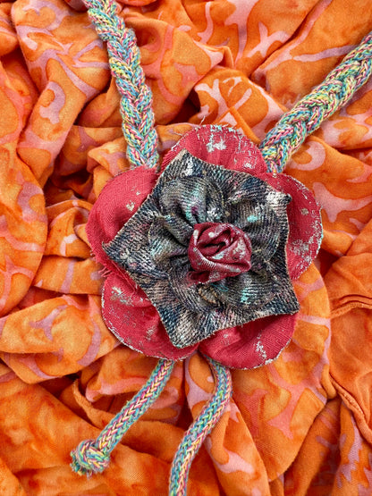Hand made necklace- Red flower