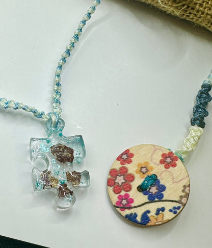 Hand made necklace-Resin puzzle