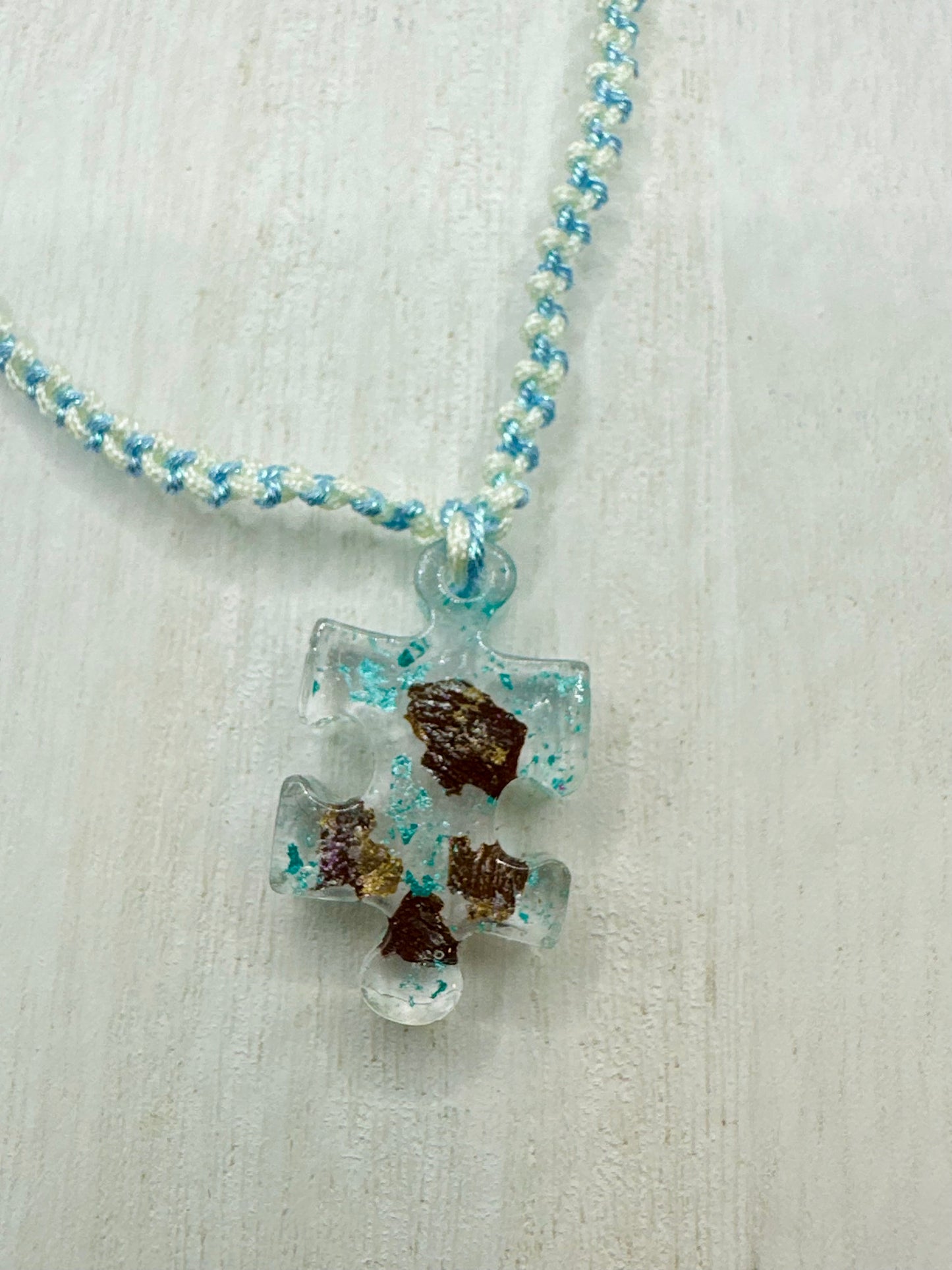 Hand made necklace-Resin puzzle