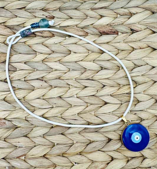 Hand made necklace - Cord and Turkish eye