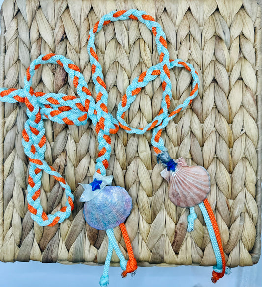 Hand made necklace - cords and sea shells