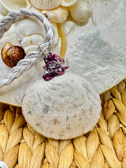 Hand made necklace- Sea shell and satin cord