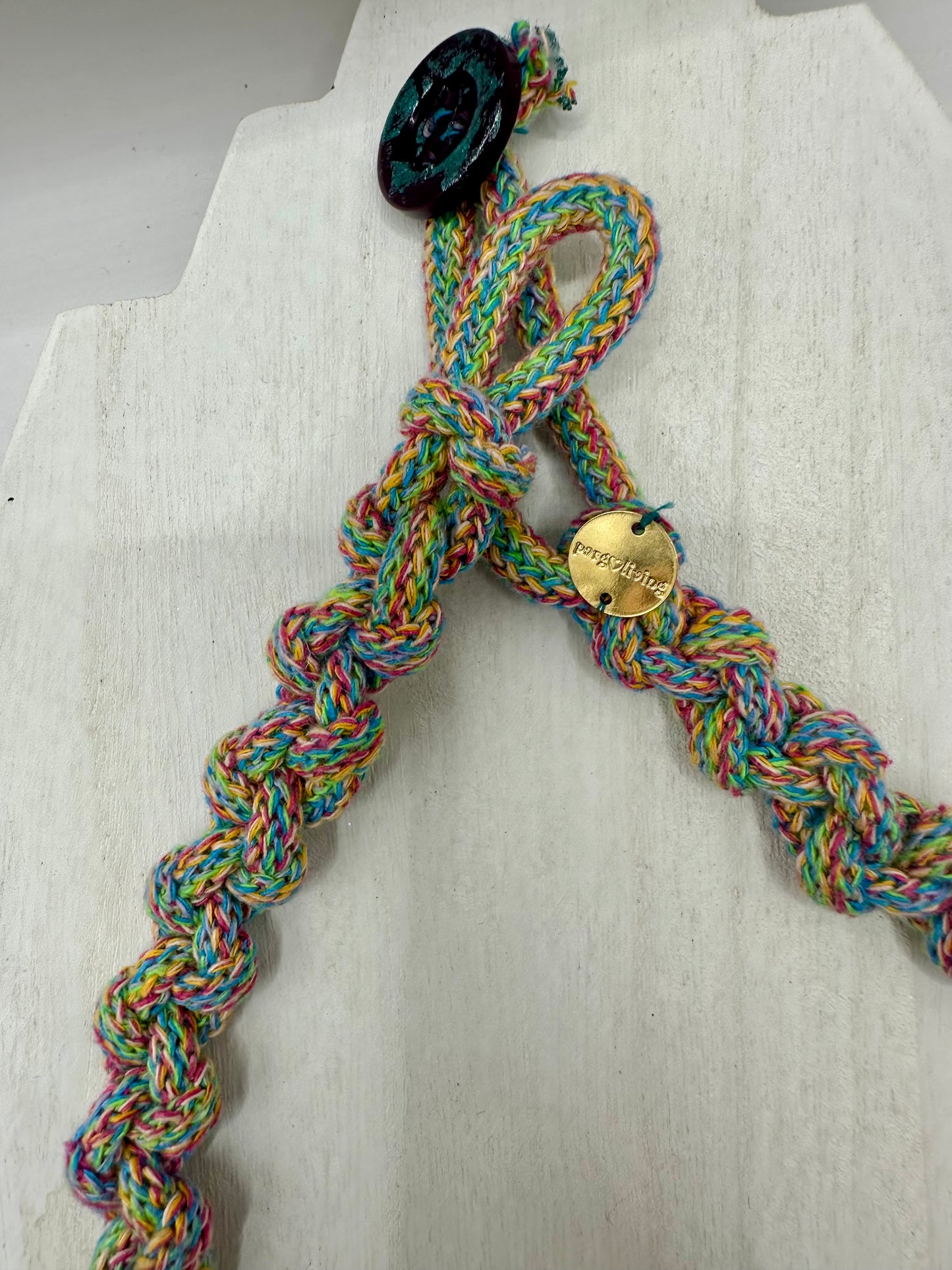 Hand made necklace- Denim Flower