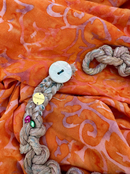 Hand made necklace - rope and sea shell