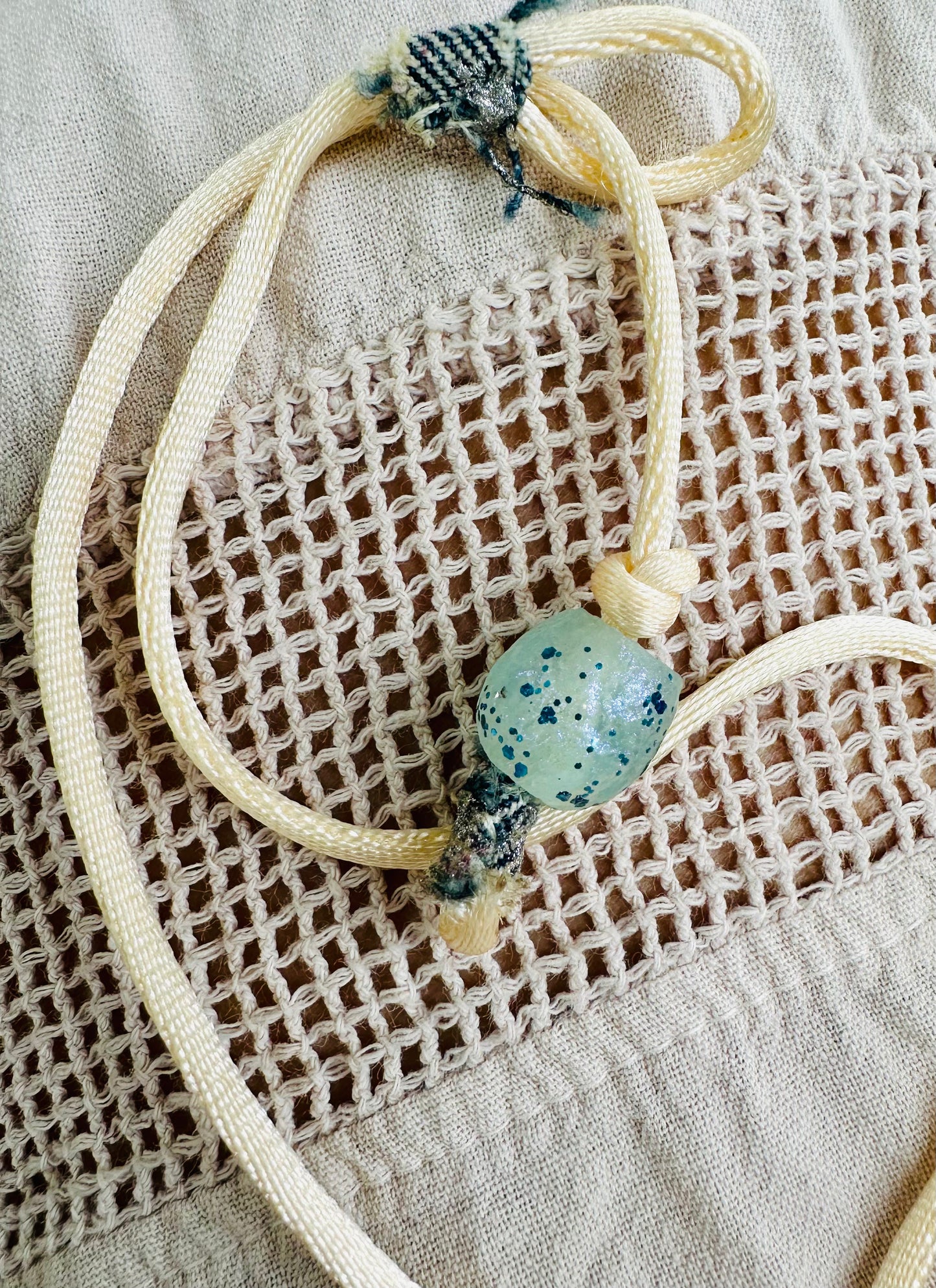 Hand made necklace - sea shell and satin cord