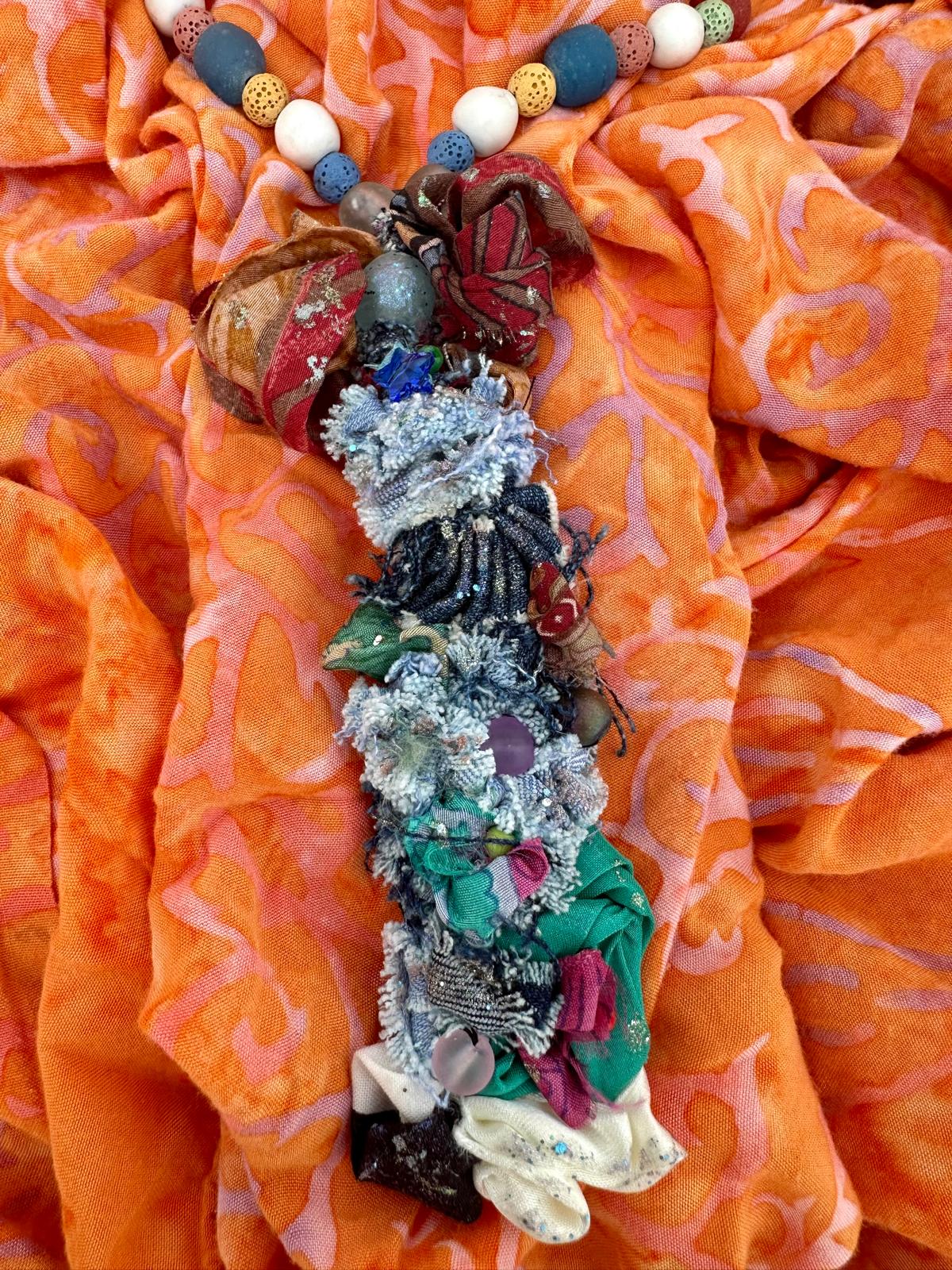 Hand made bracelet - Beads, denim and more